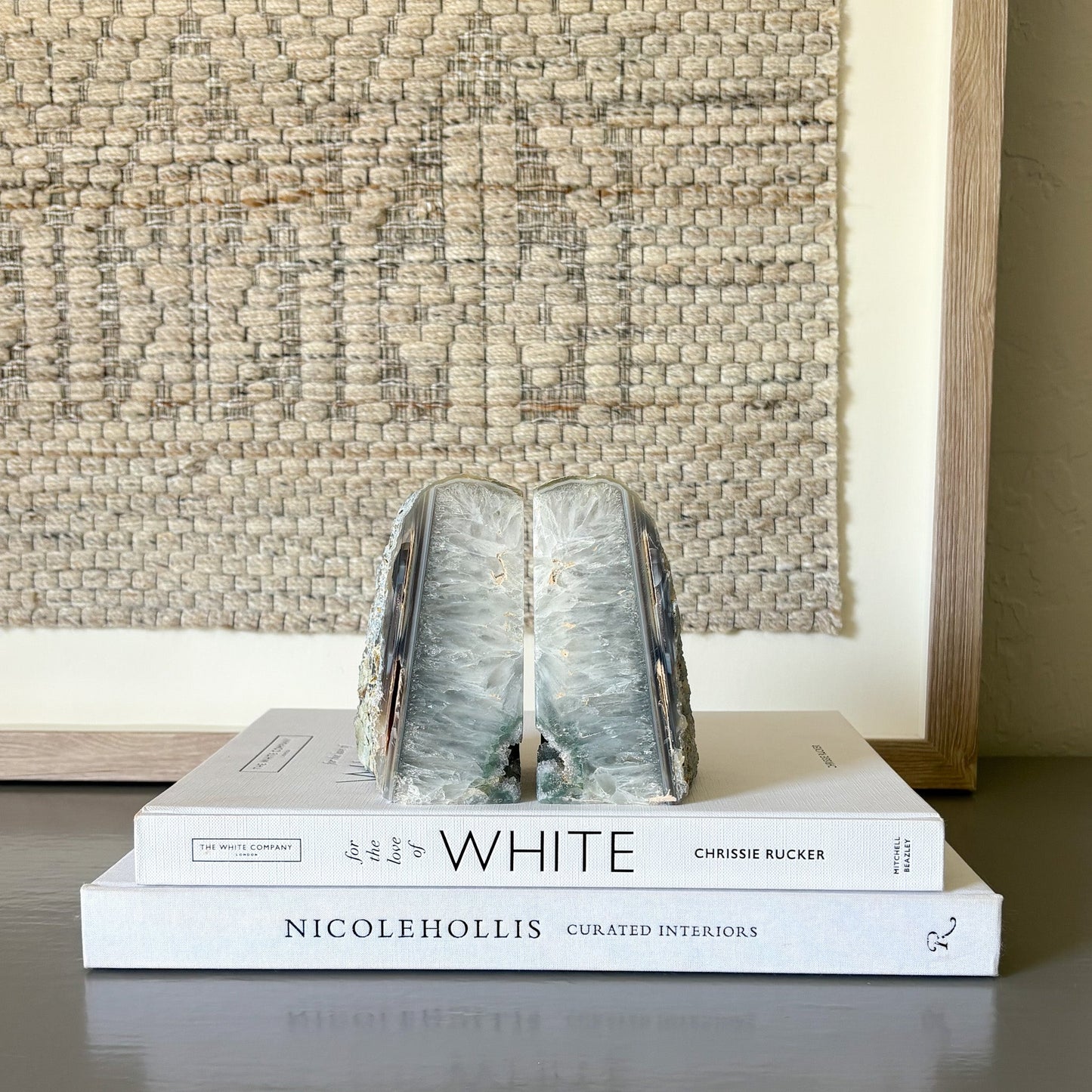 natural brazilian agate bookend pair