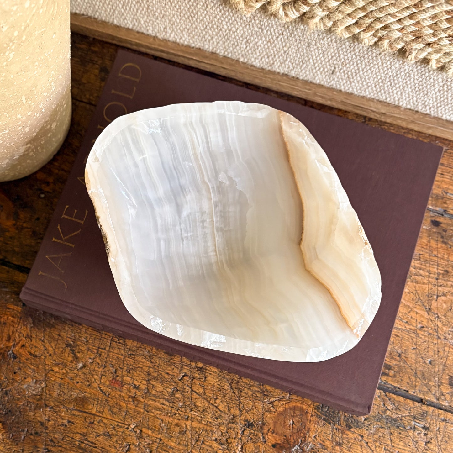Hand Carved Amber Onyx Bowl