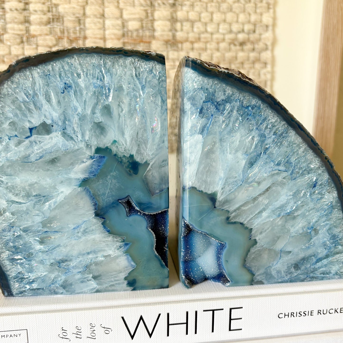 blue stone bookends