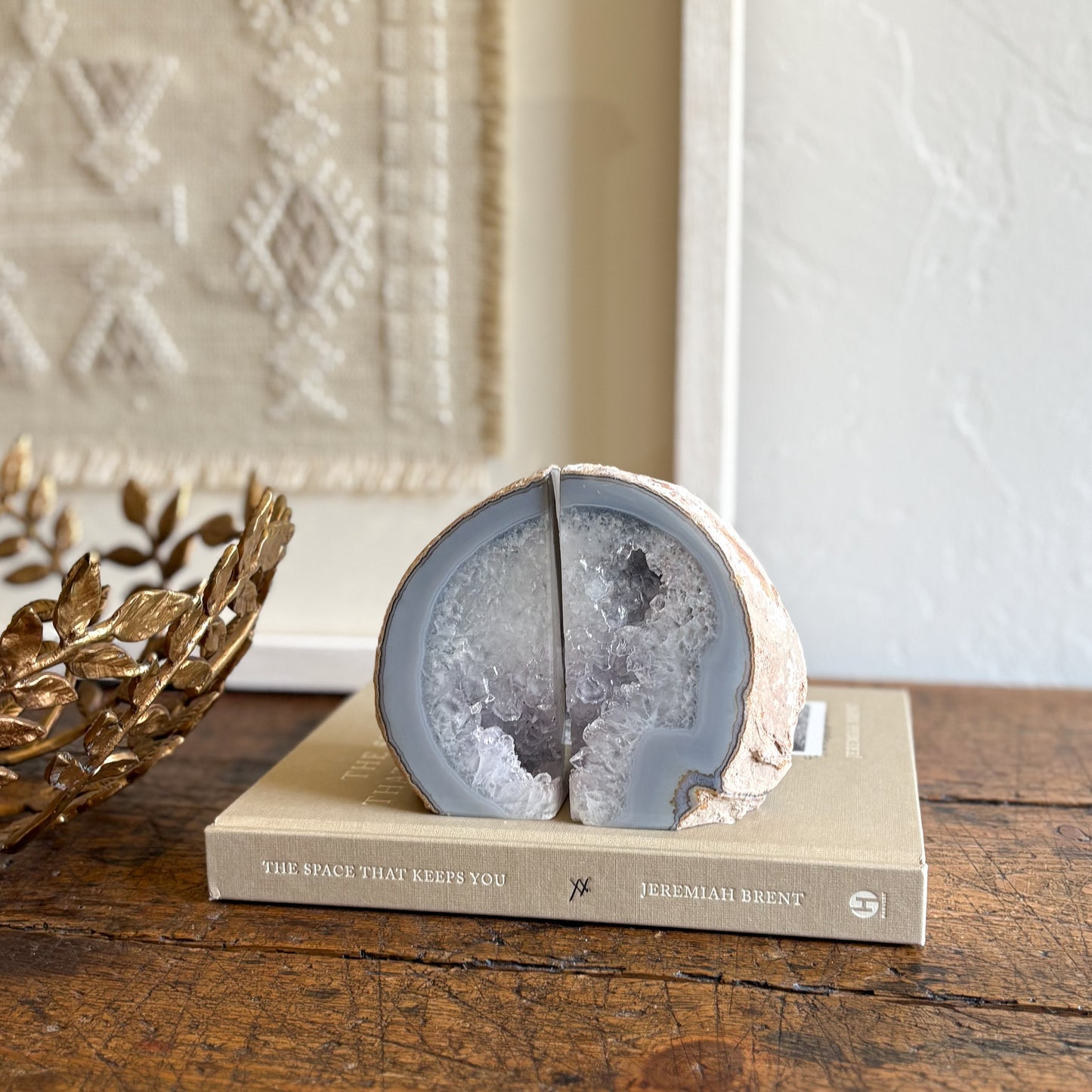 geode bookend pair, natural home accents