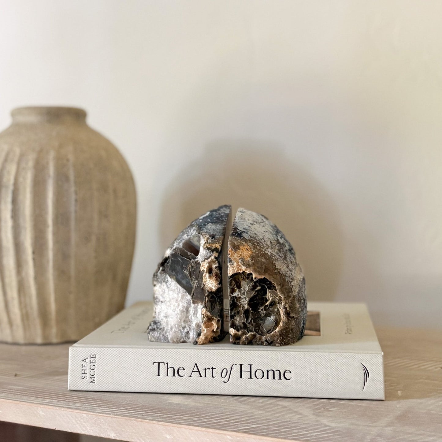 natural brazilian agate bookend pair