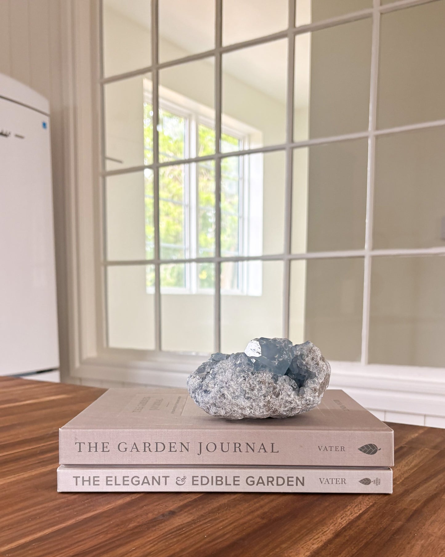 Celestite mineral specimen with sparkling blue crystals