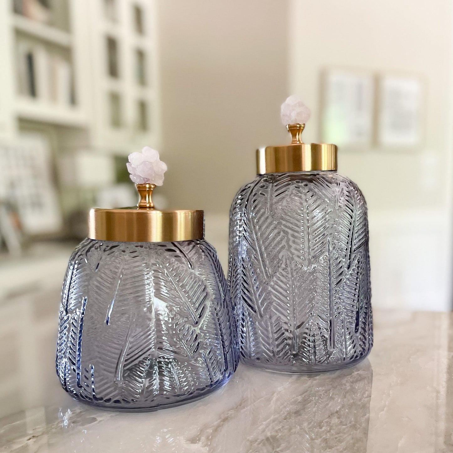 crystal lidded glass canister