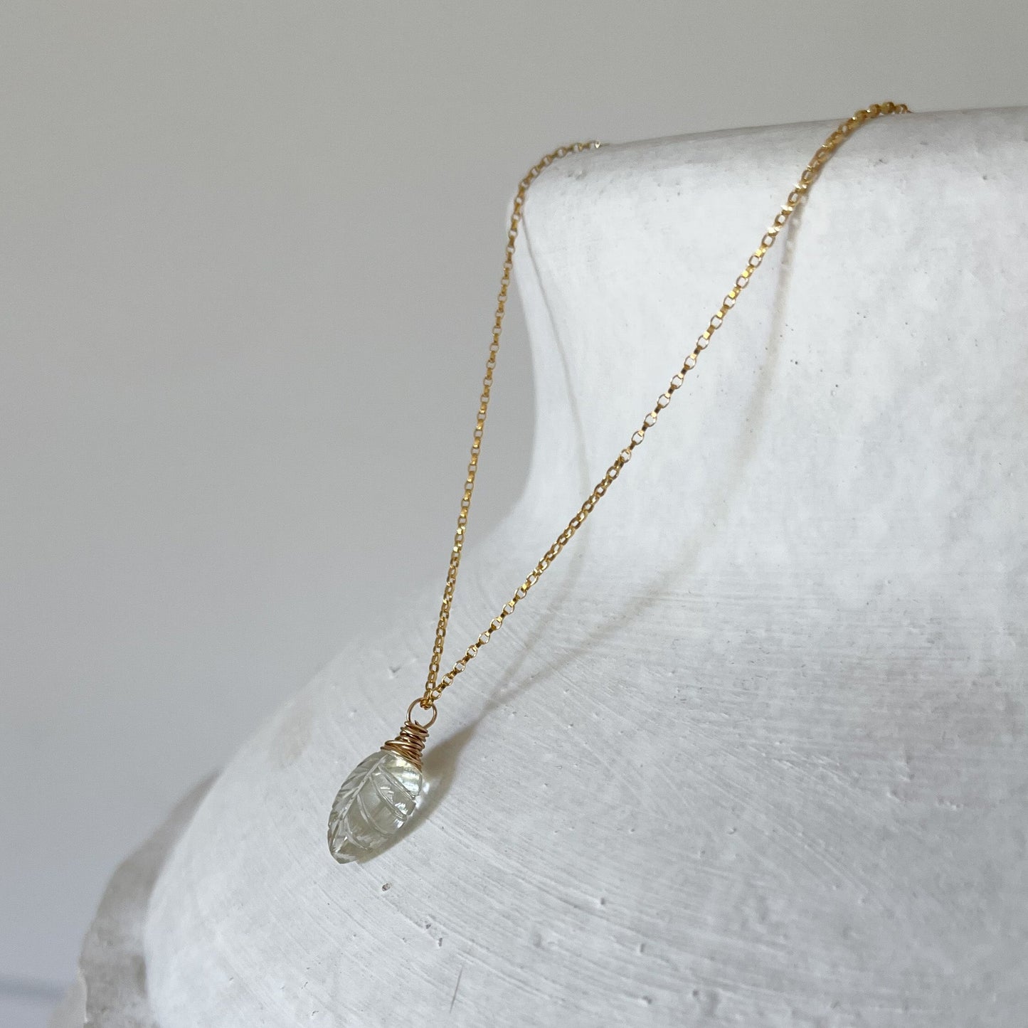 green amethyst crystal pendant neckalce