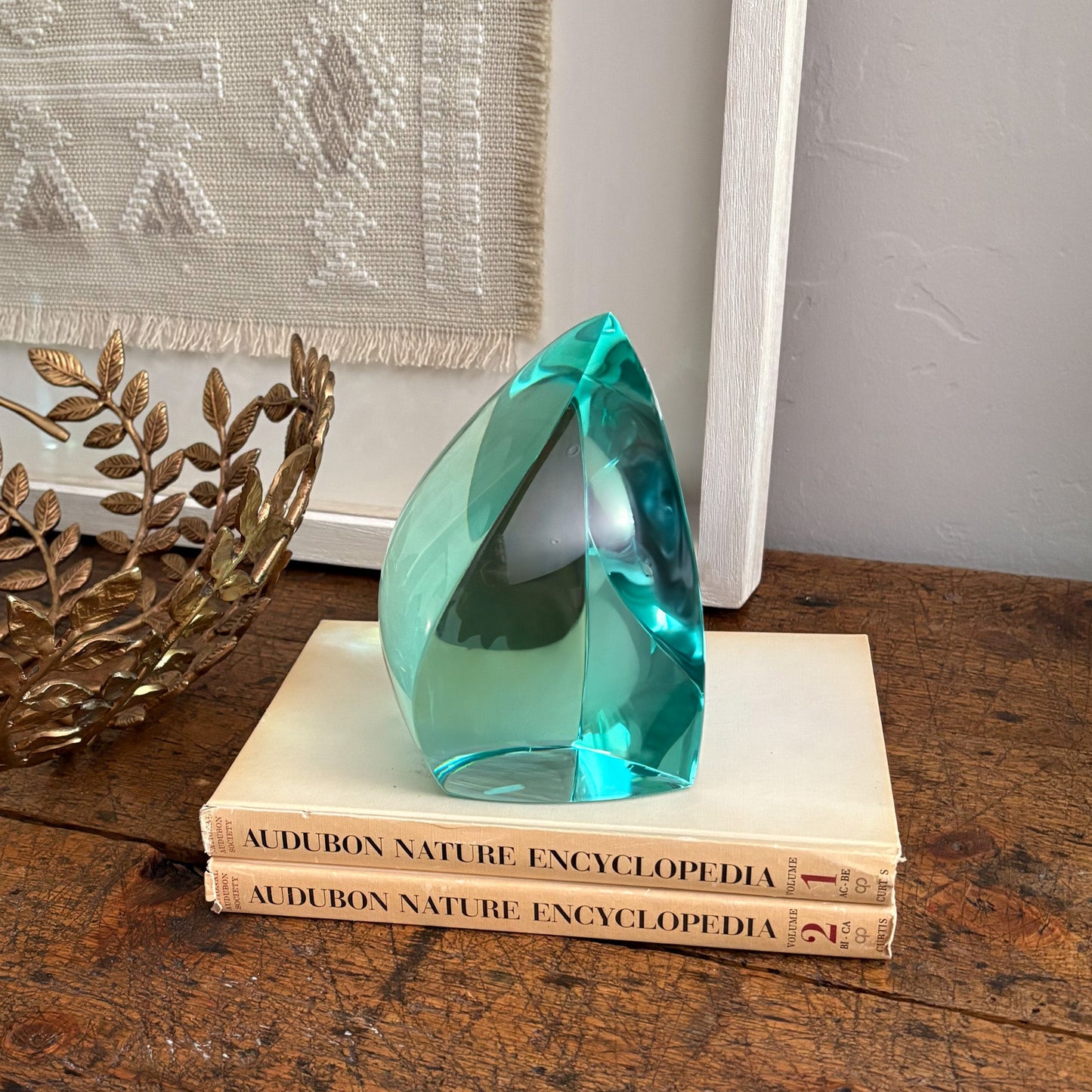 green glass decorative object