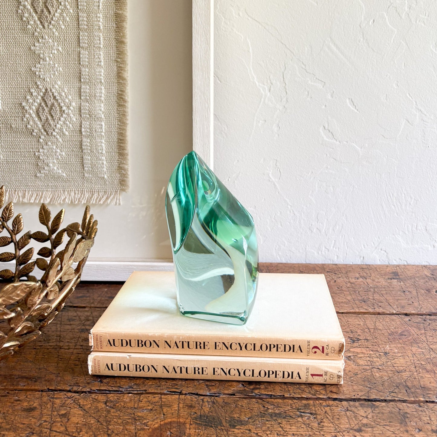 green glass decorative object