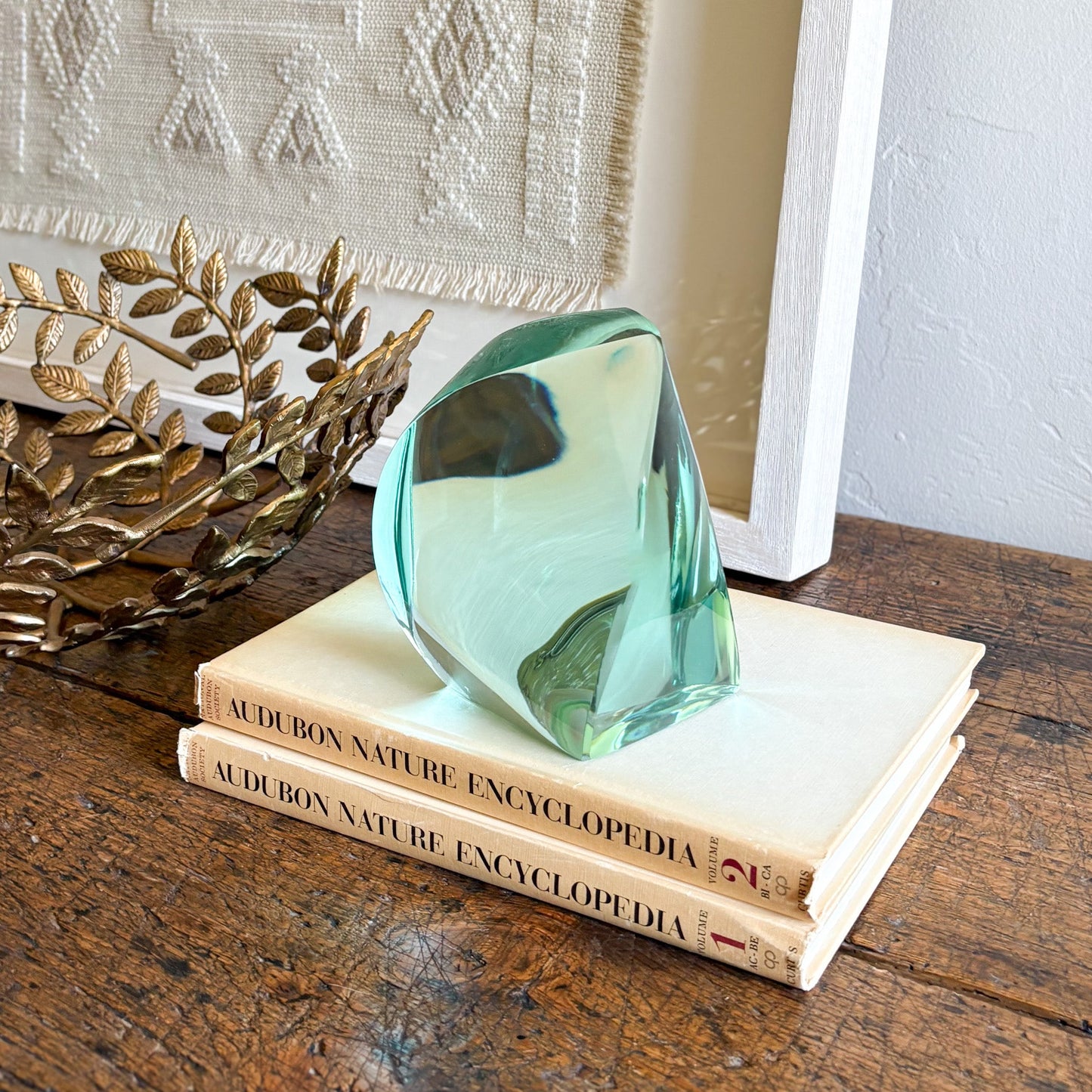 green glass decorative object