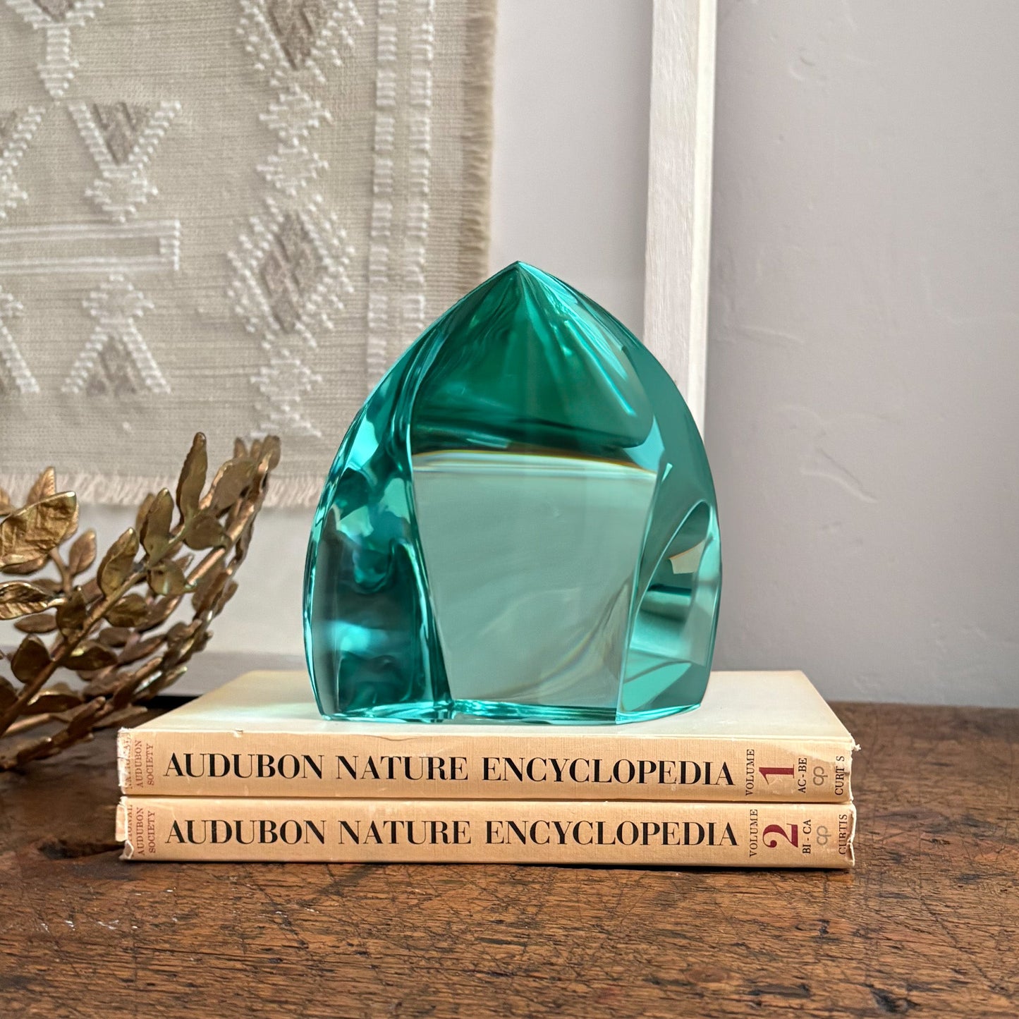 decorative green glass statue