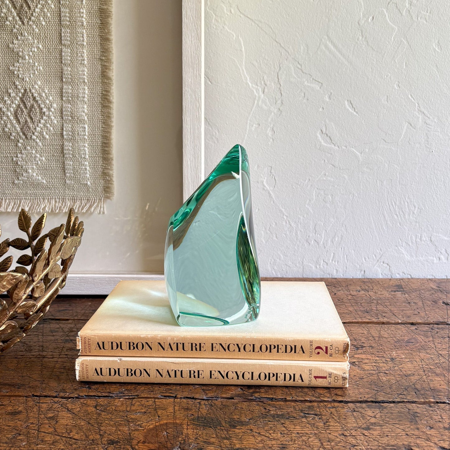 green glass decorative object