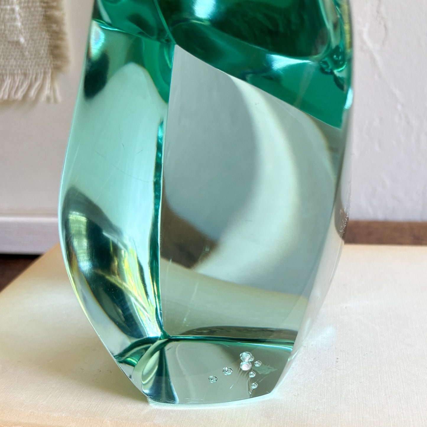 green glass statue