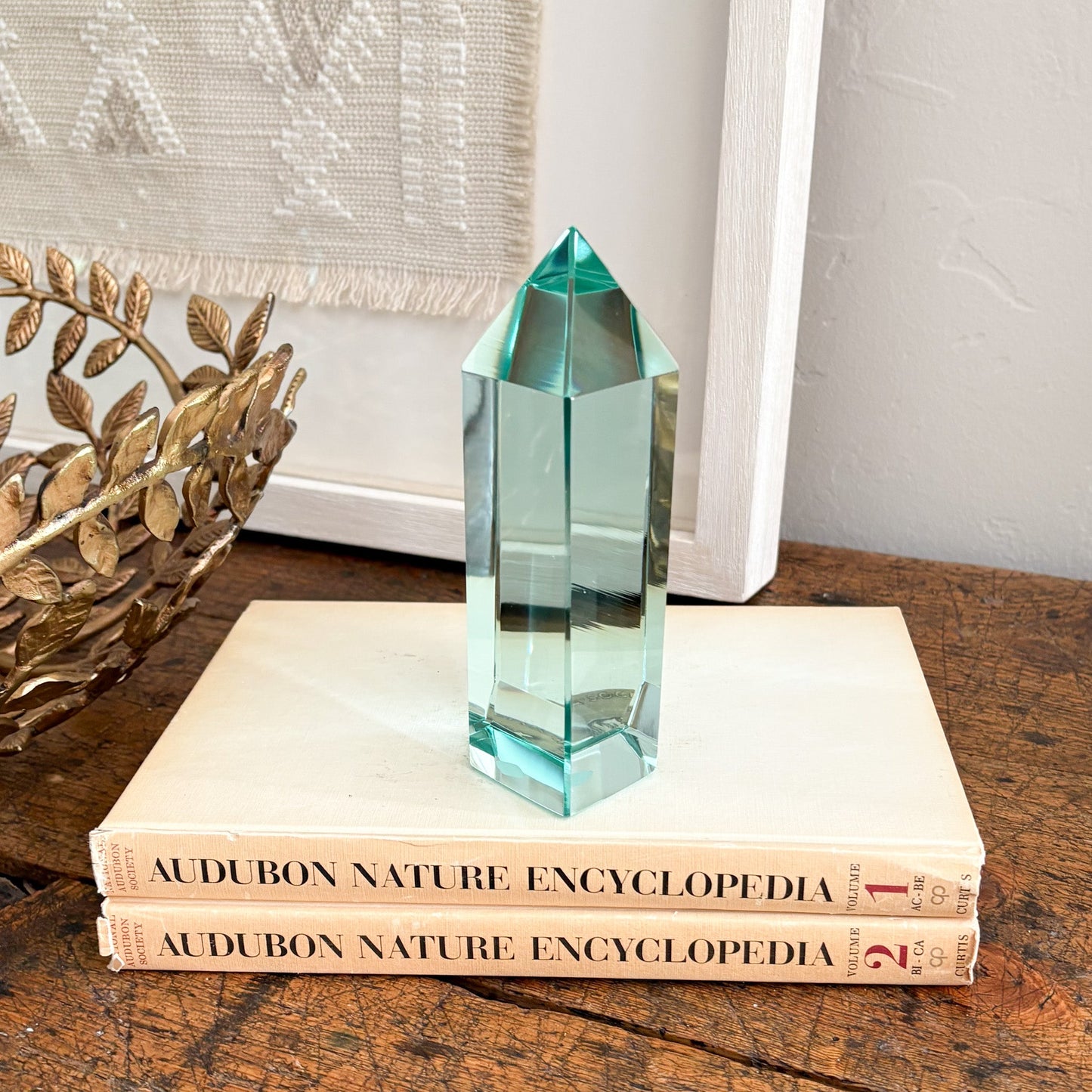 green glass tower, green glass statue