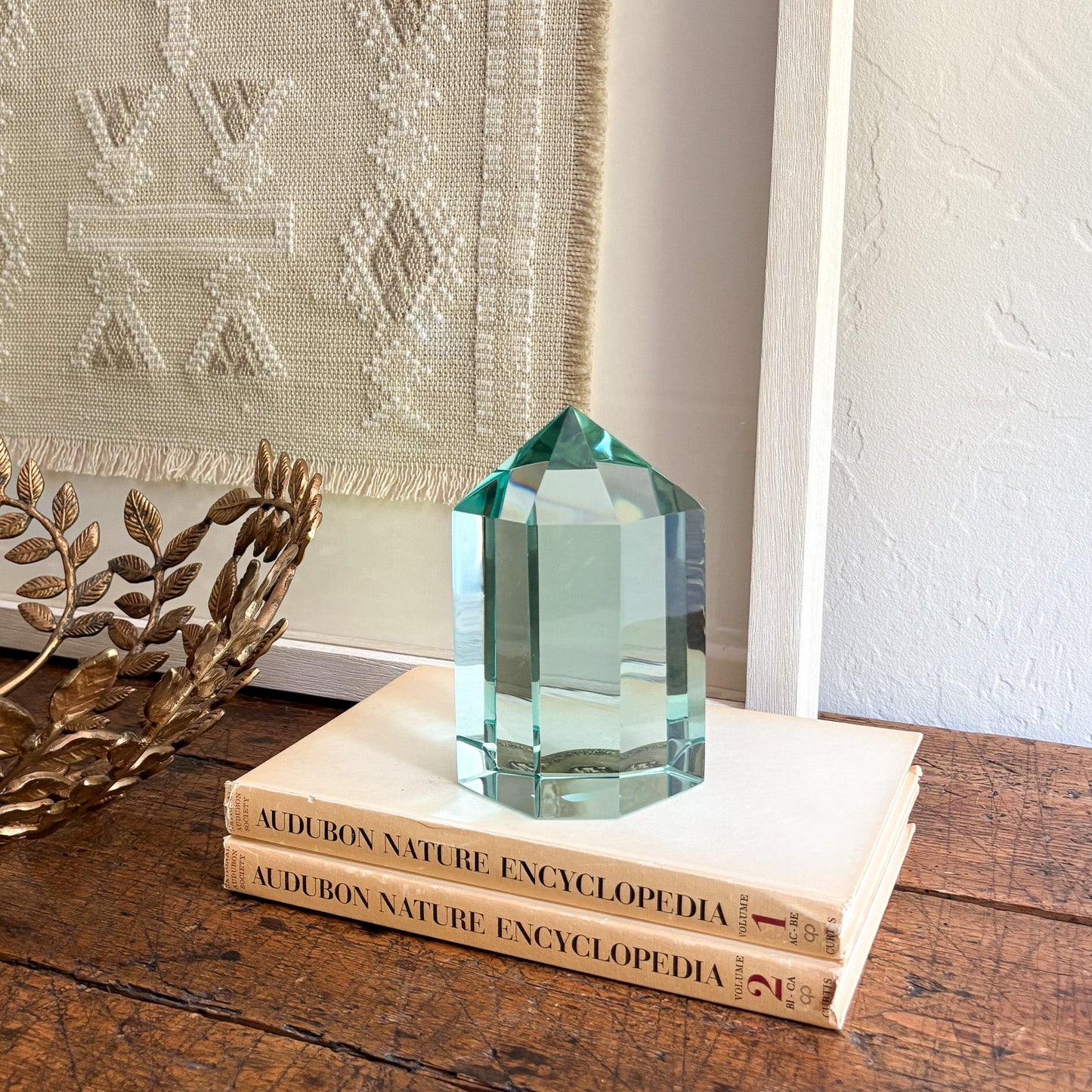 green glass decorative object