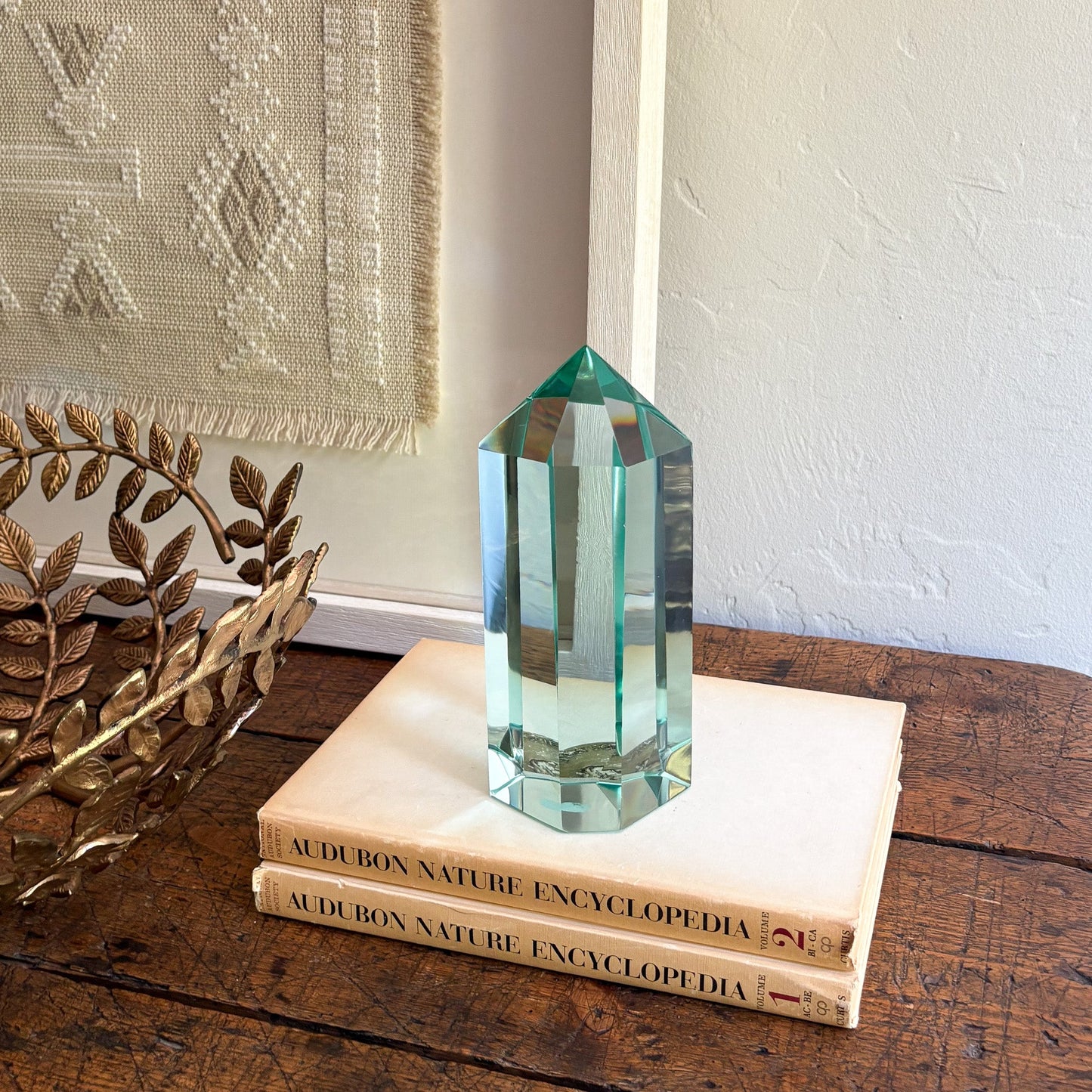 green glass decorative object