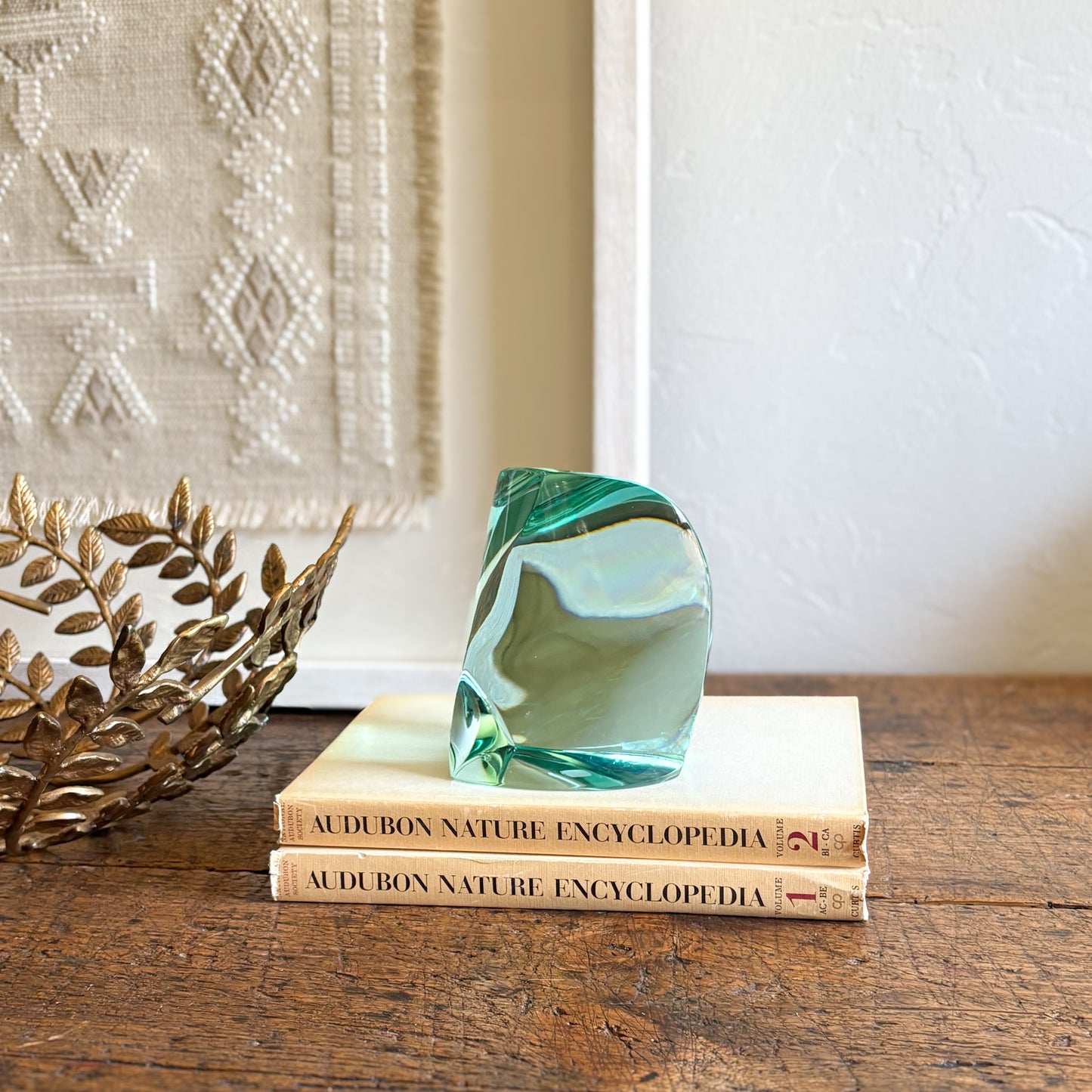 green glass decorative object