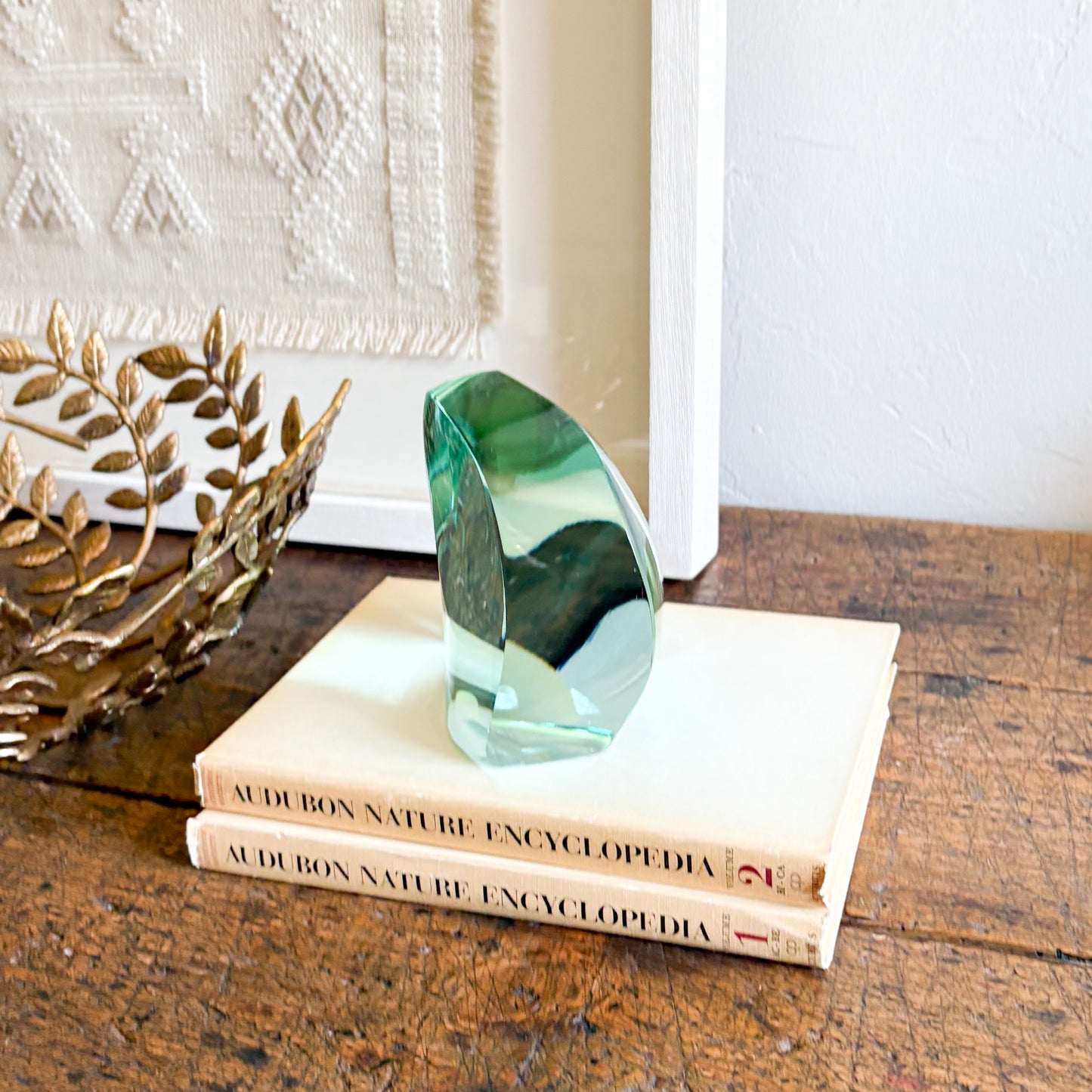 green glass statue