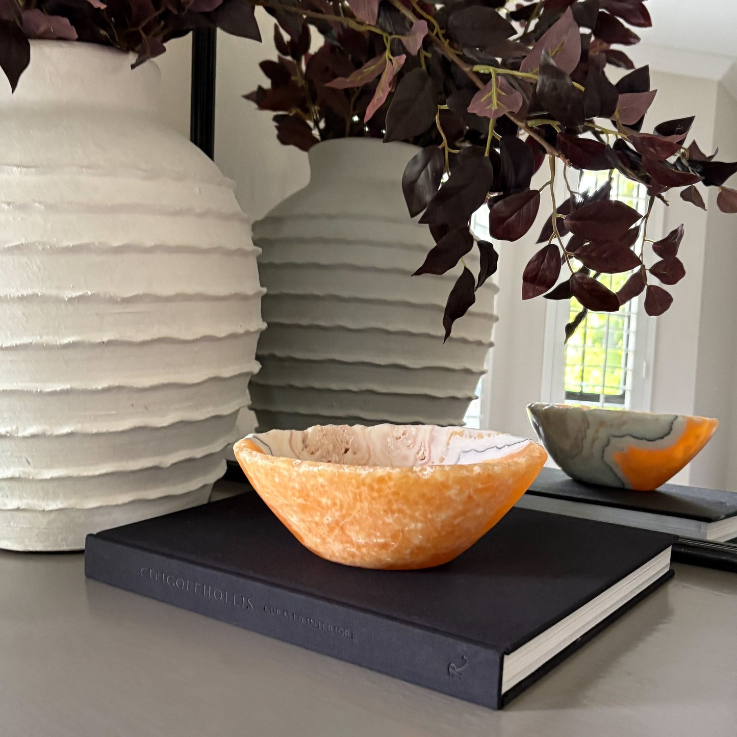 natural cave calcite bowl