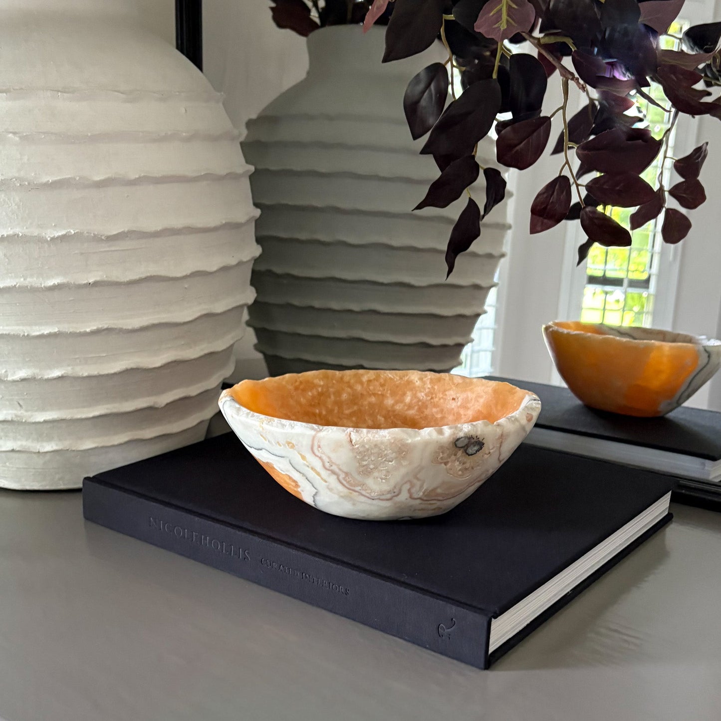 orange calcite bowl