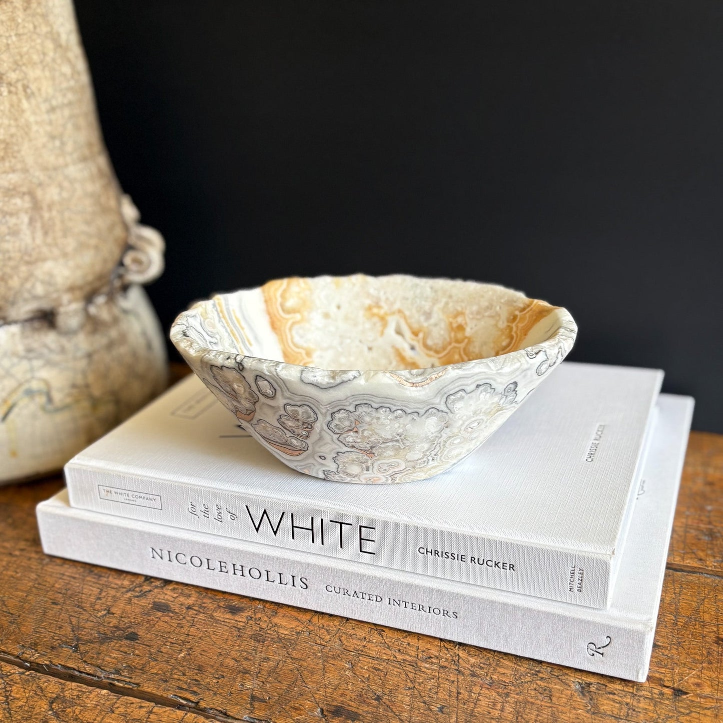onyx accent bowl, natural home decor