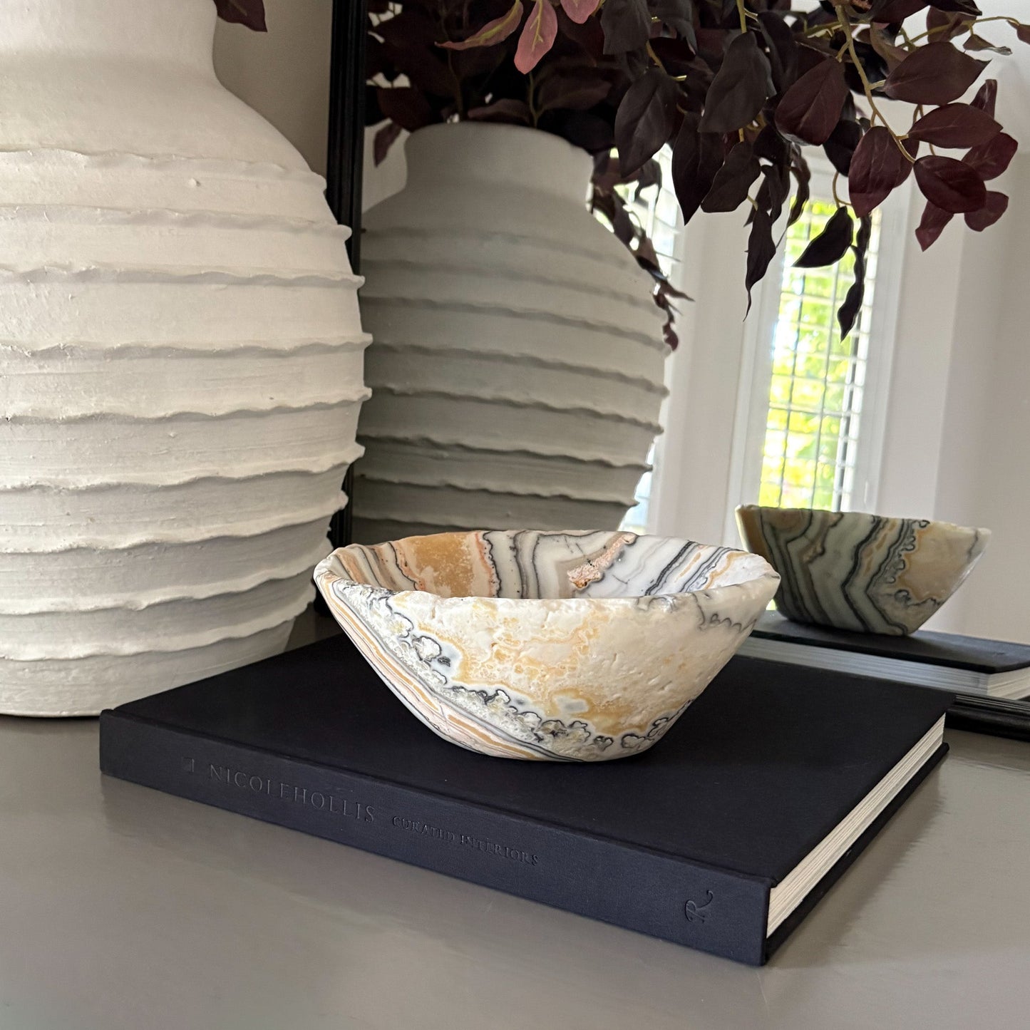 zebra onyx coffee table bowl