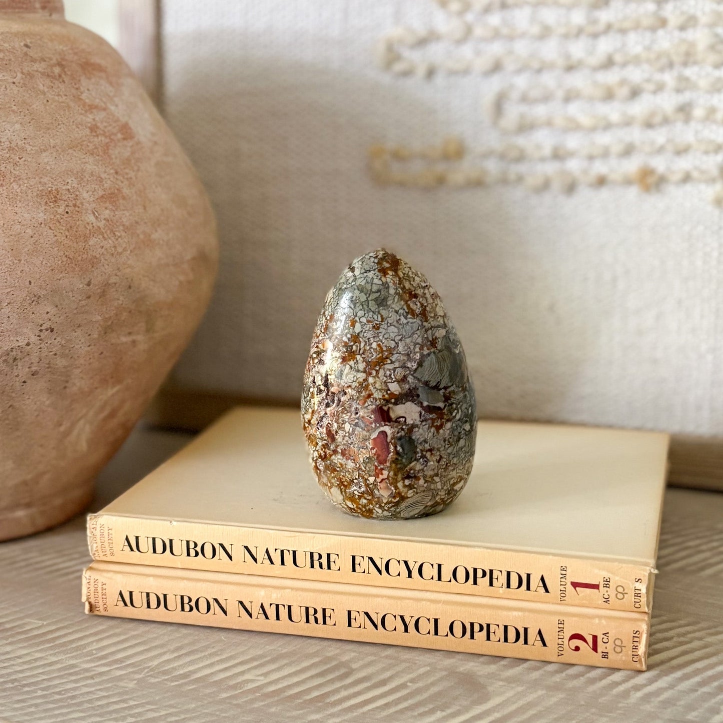 brecciated jasper statue, neutral home accents