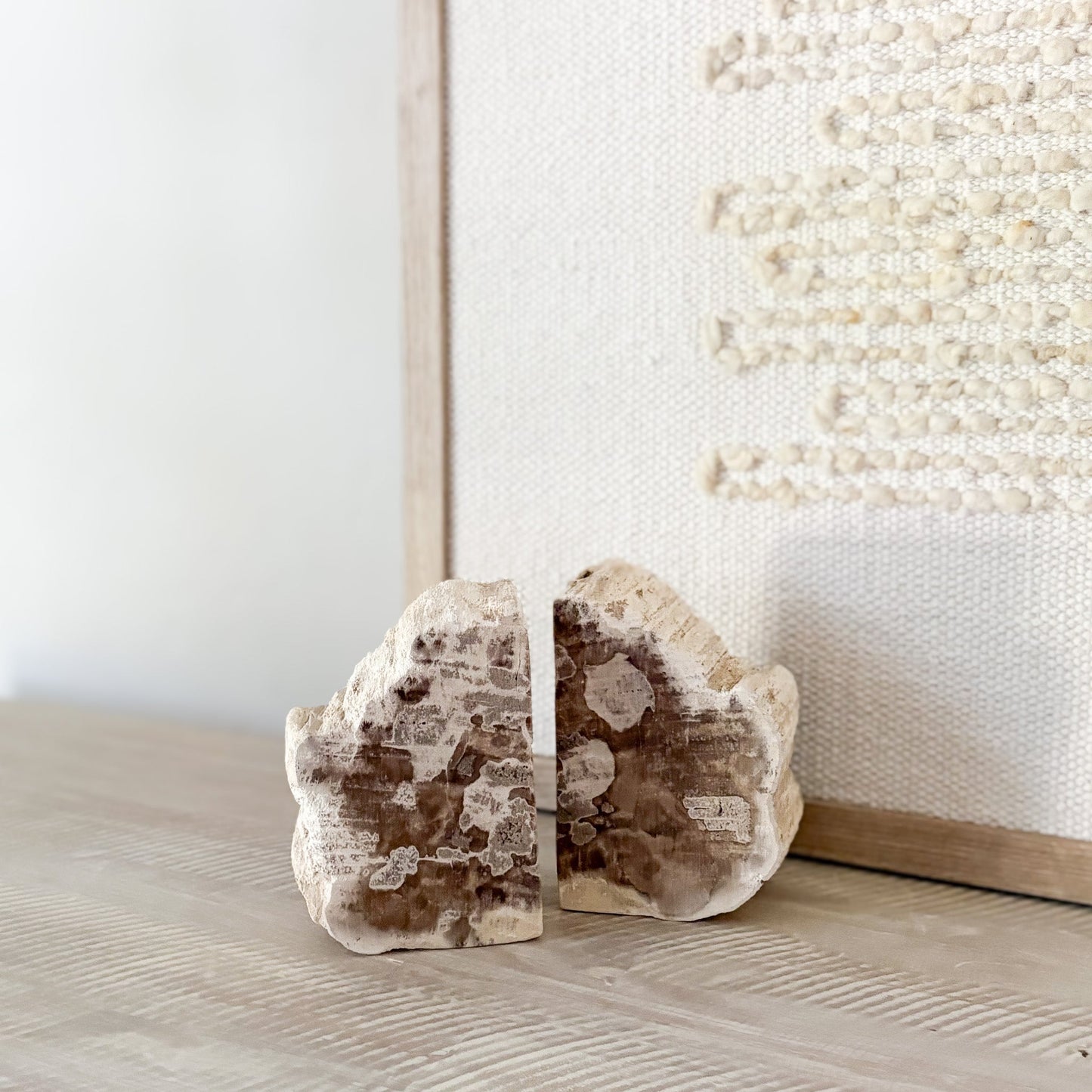 Indonesian Petrified Wood Bookend Pair