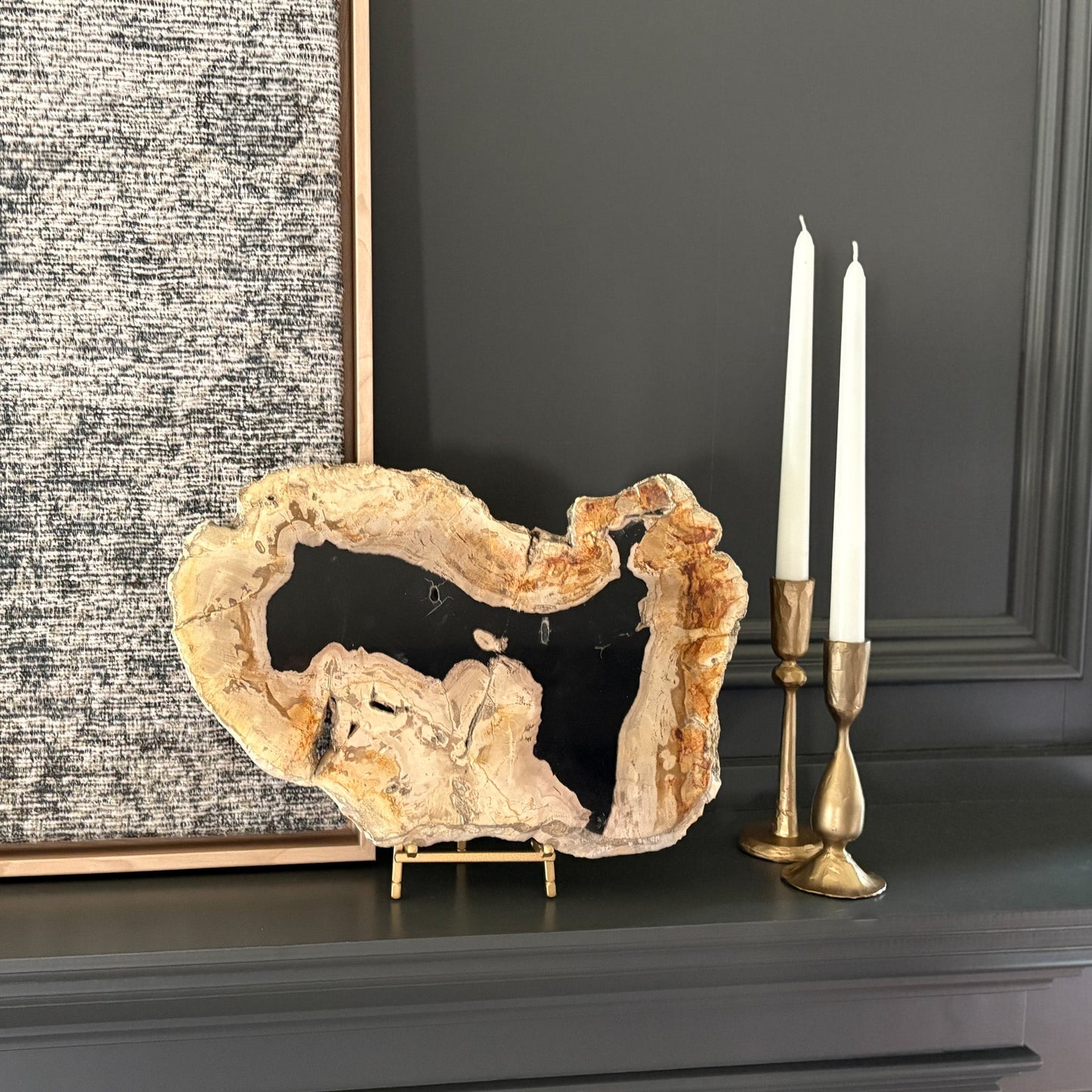 natural home decor, natural petrified wood decor