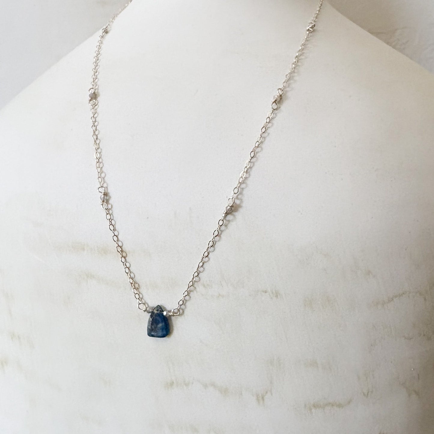 blue pendant necklace, chakra jewelry