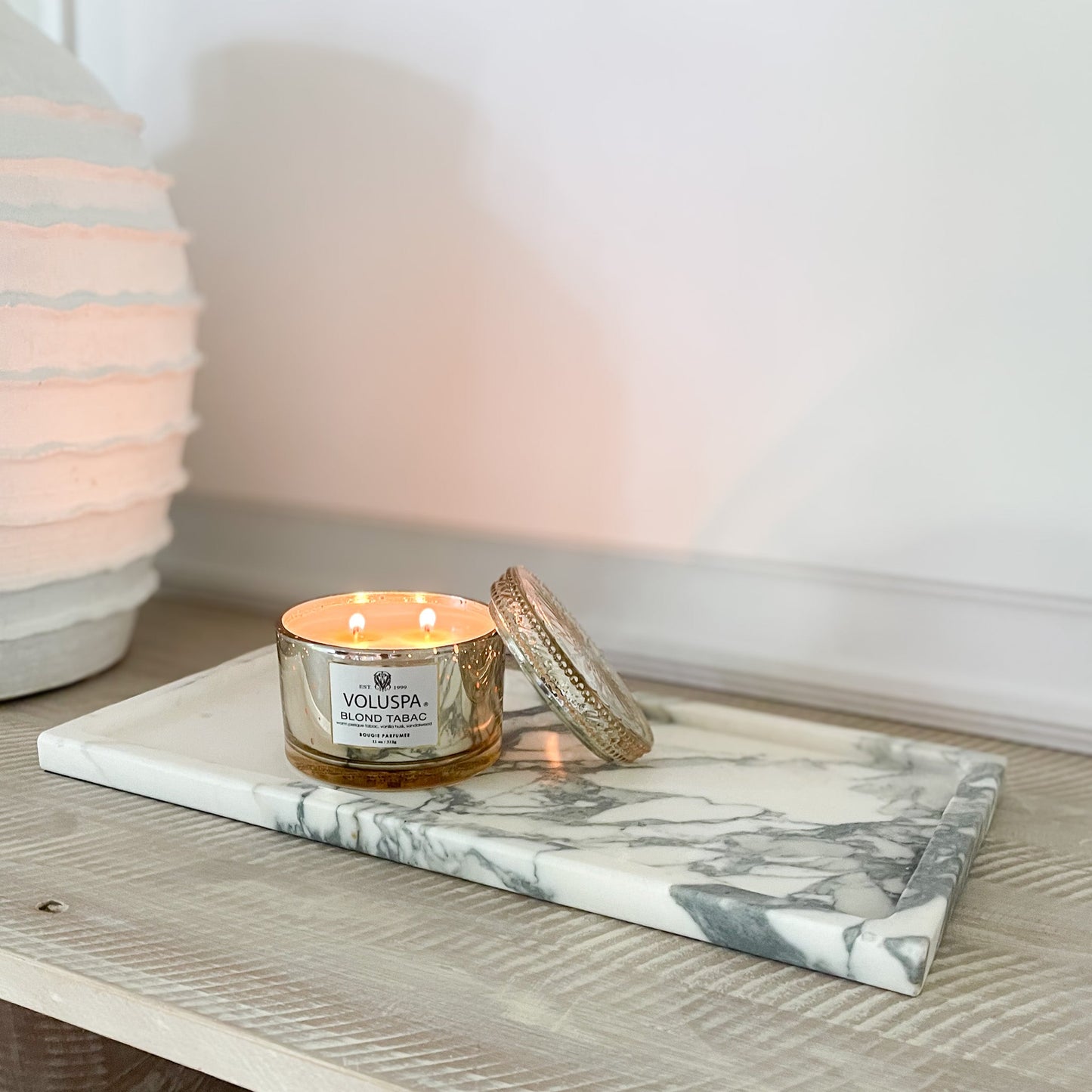 decorative white and grey marble tray, marble home decor