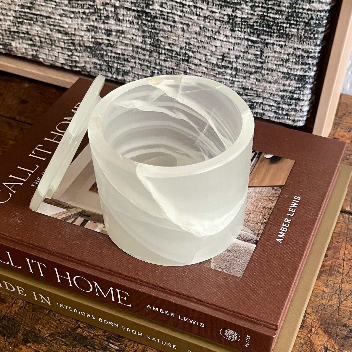 white onyx lidded ring dish