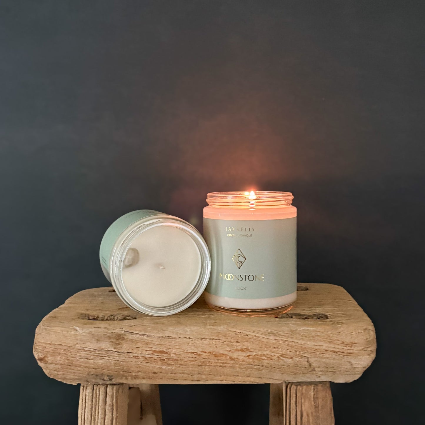 Moonstone Crystal Candle