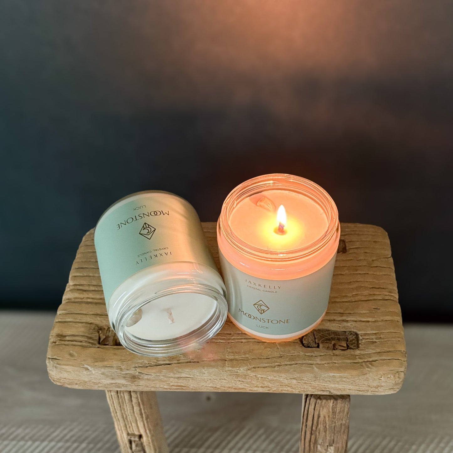 Moonstone Crystal Candle