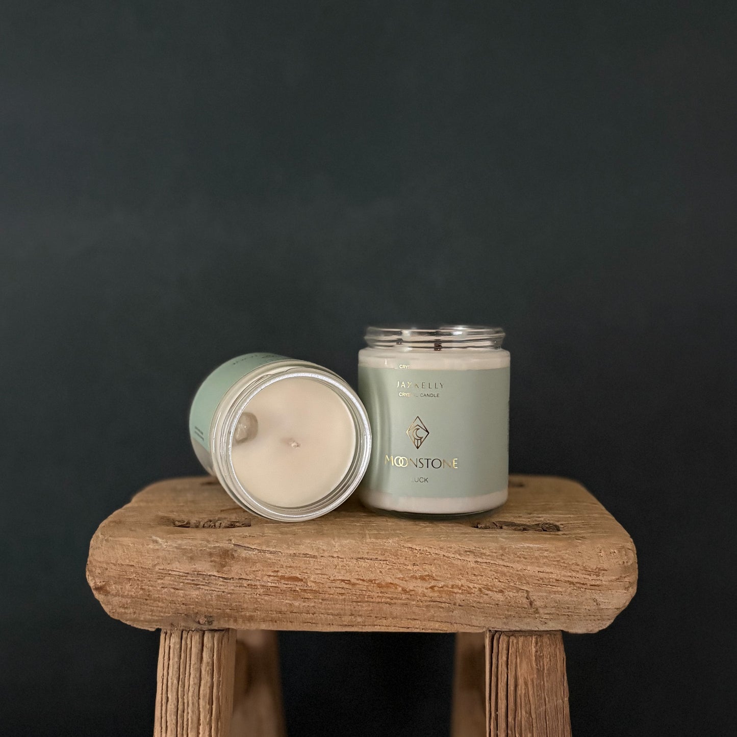 Moonstone Crystal Candle