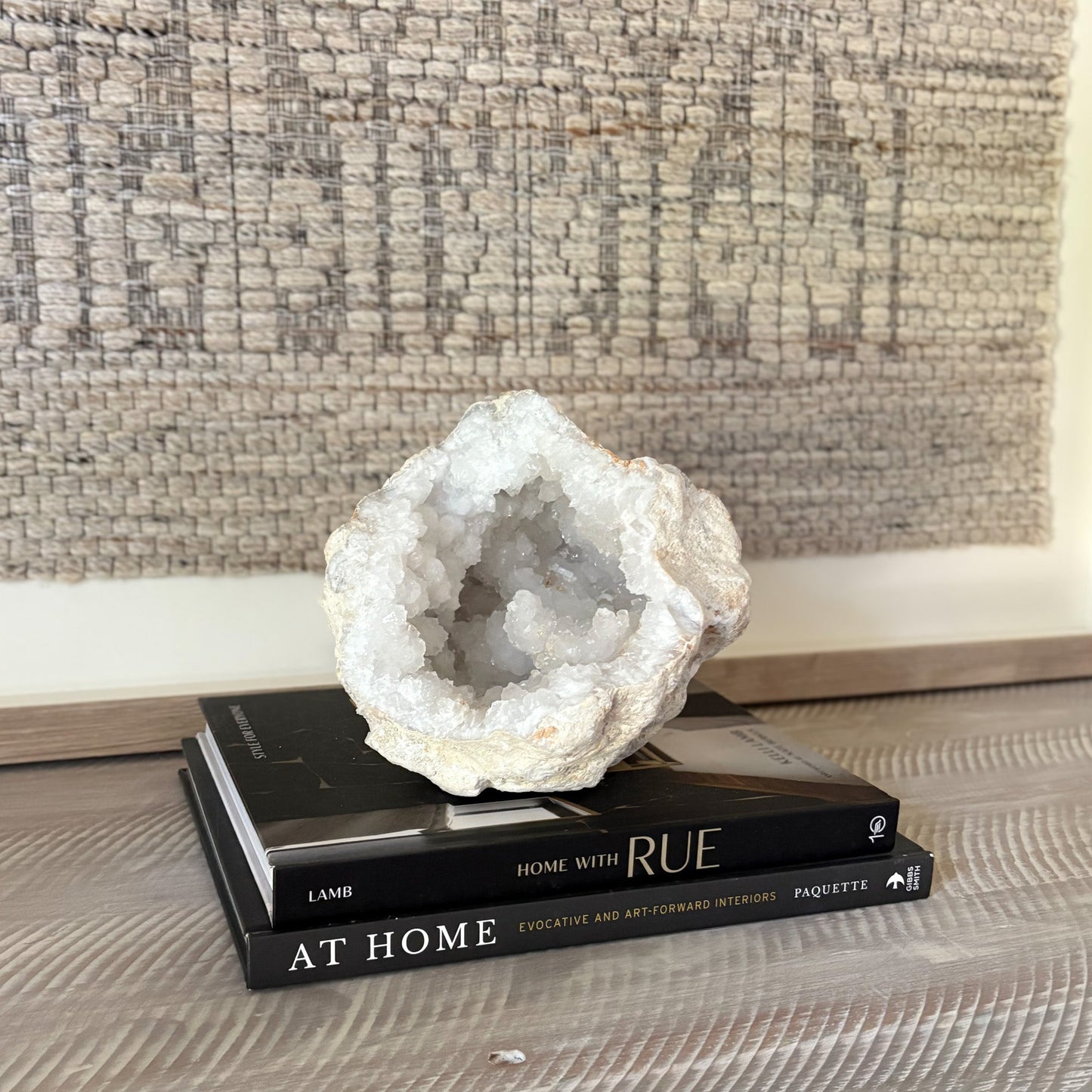decorative white quartz geode