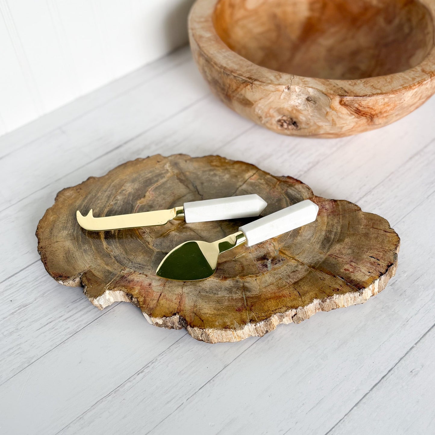 petrified wood cheese board
