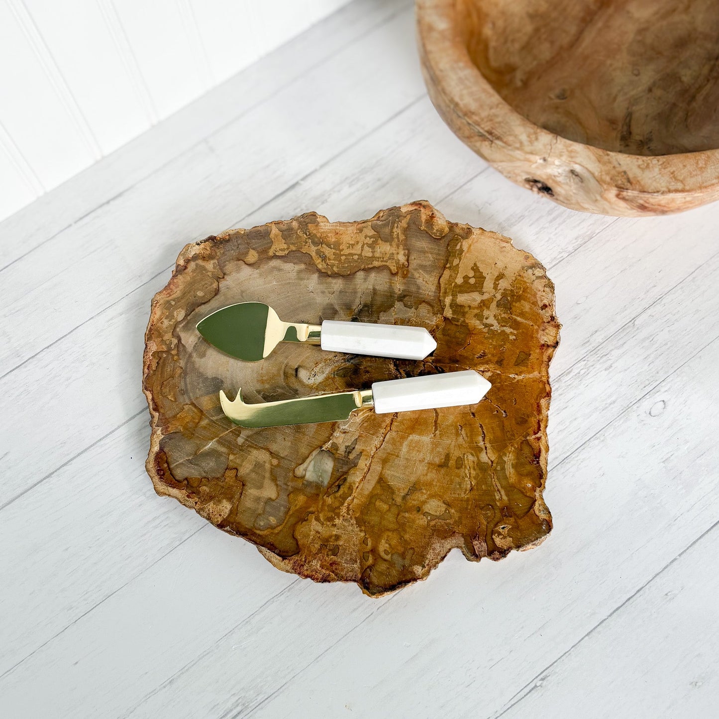 petrified wood cheese board