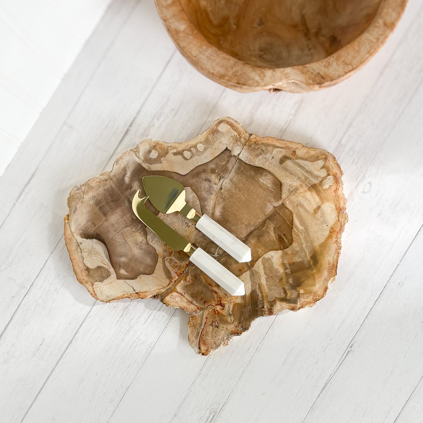 petrified wood cheese board