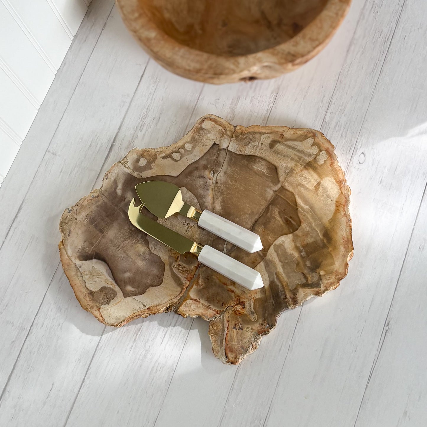petrified wood charcuterie board