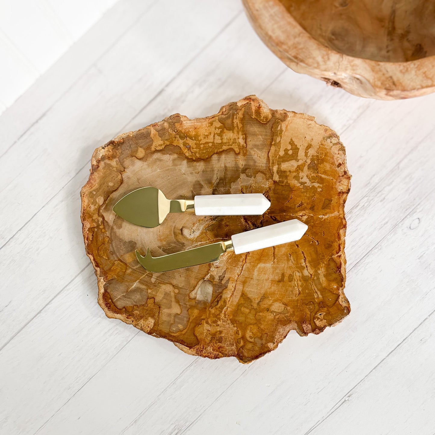 petrified wood charcuterie board