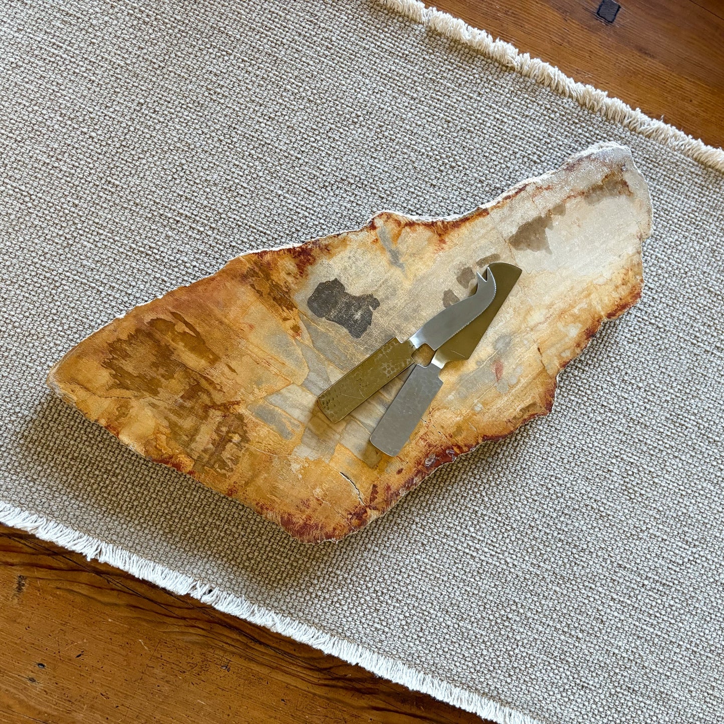 petrified wood serving platter