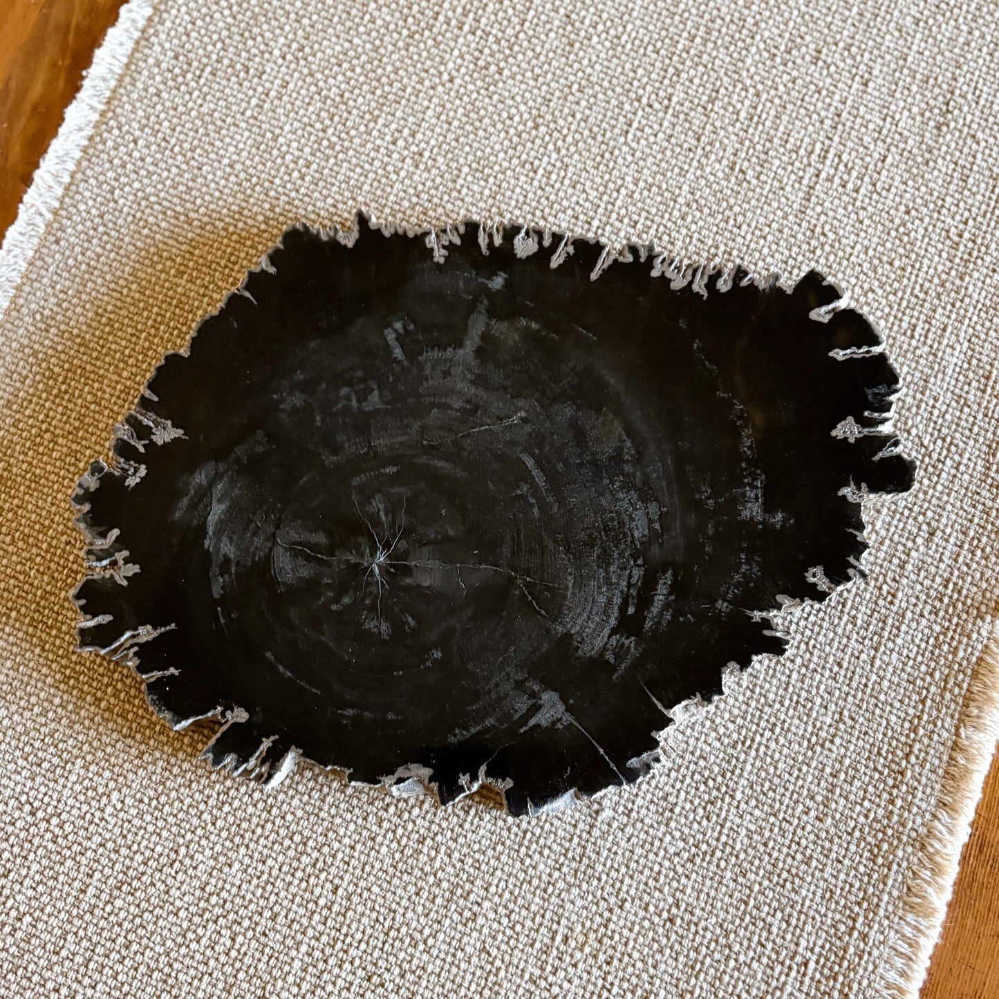 black petrified wood tray