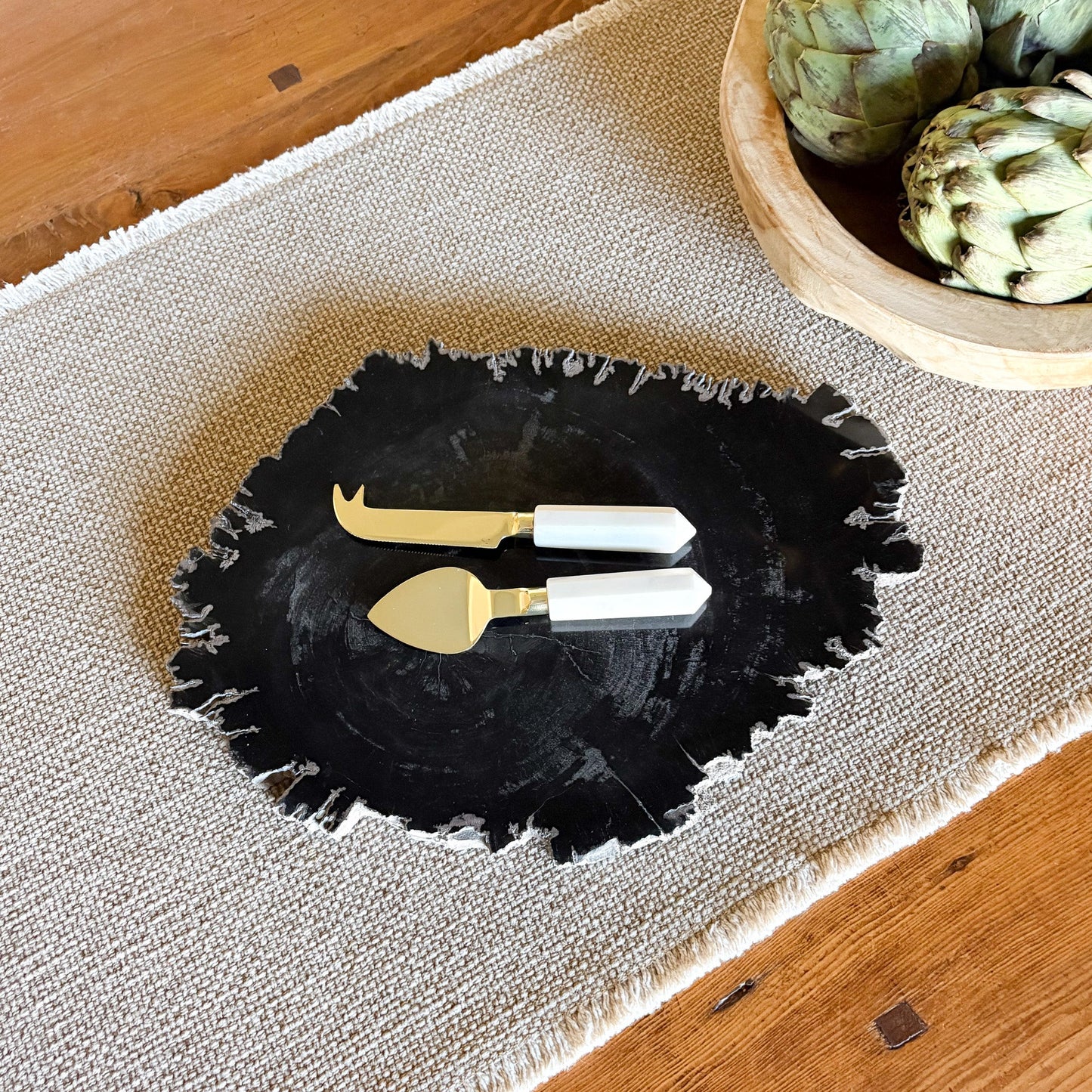 petrified wood cheese board
