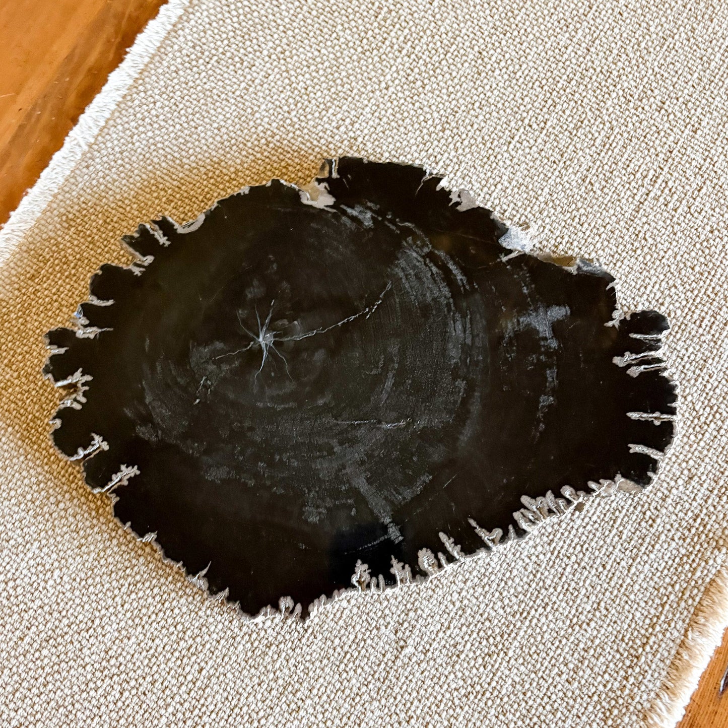black petrified wood charcuterie board