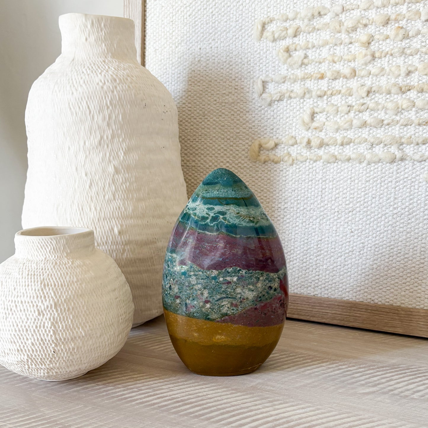 ocean jasper decorative object, nautral home decor