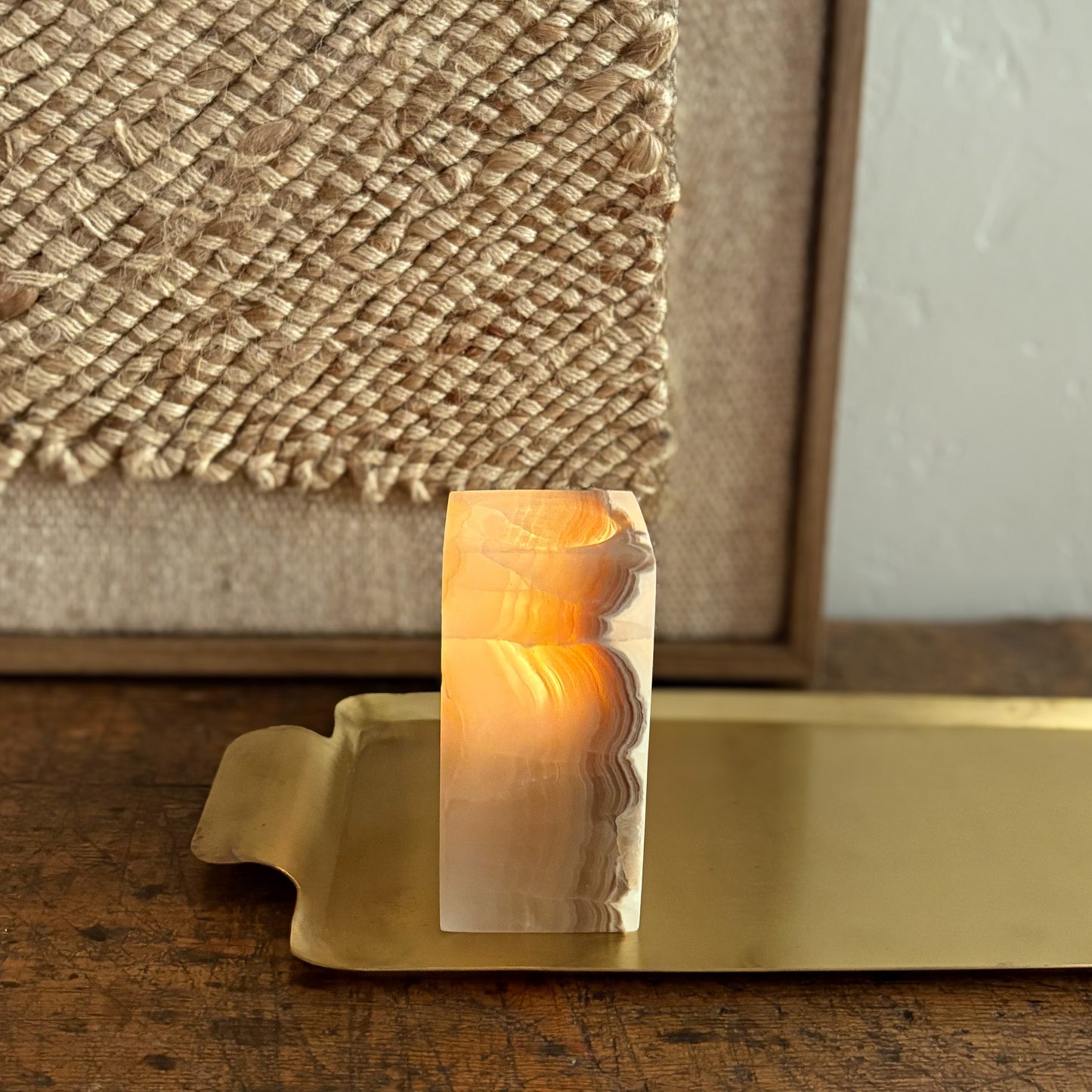 natural stone candle holder