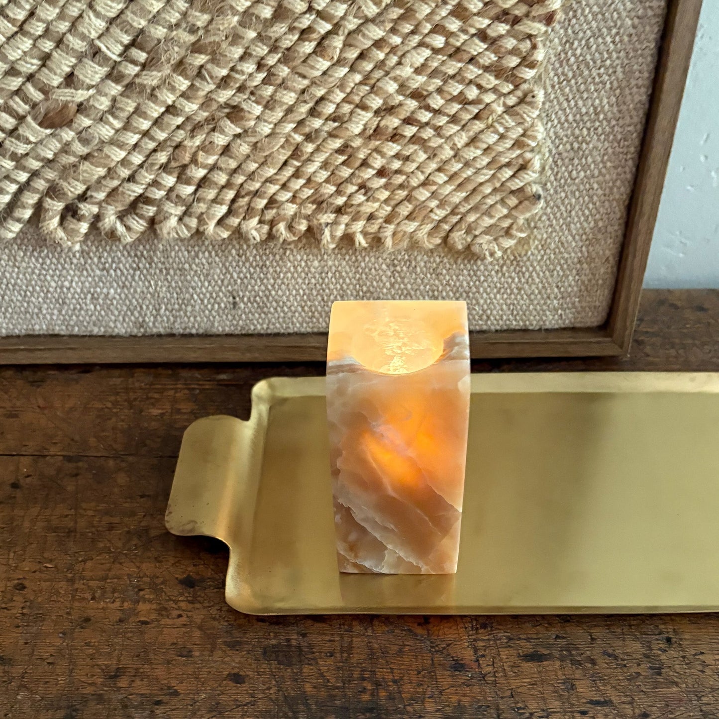 natural stone candle holder