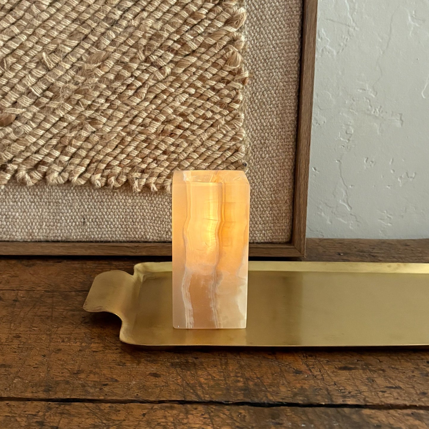 natural stone candle holder