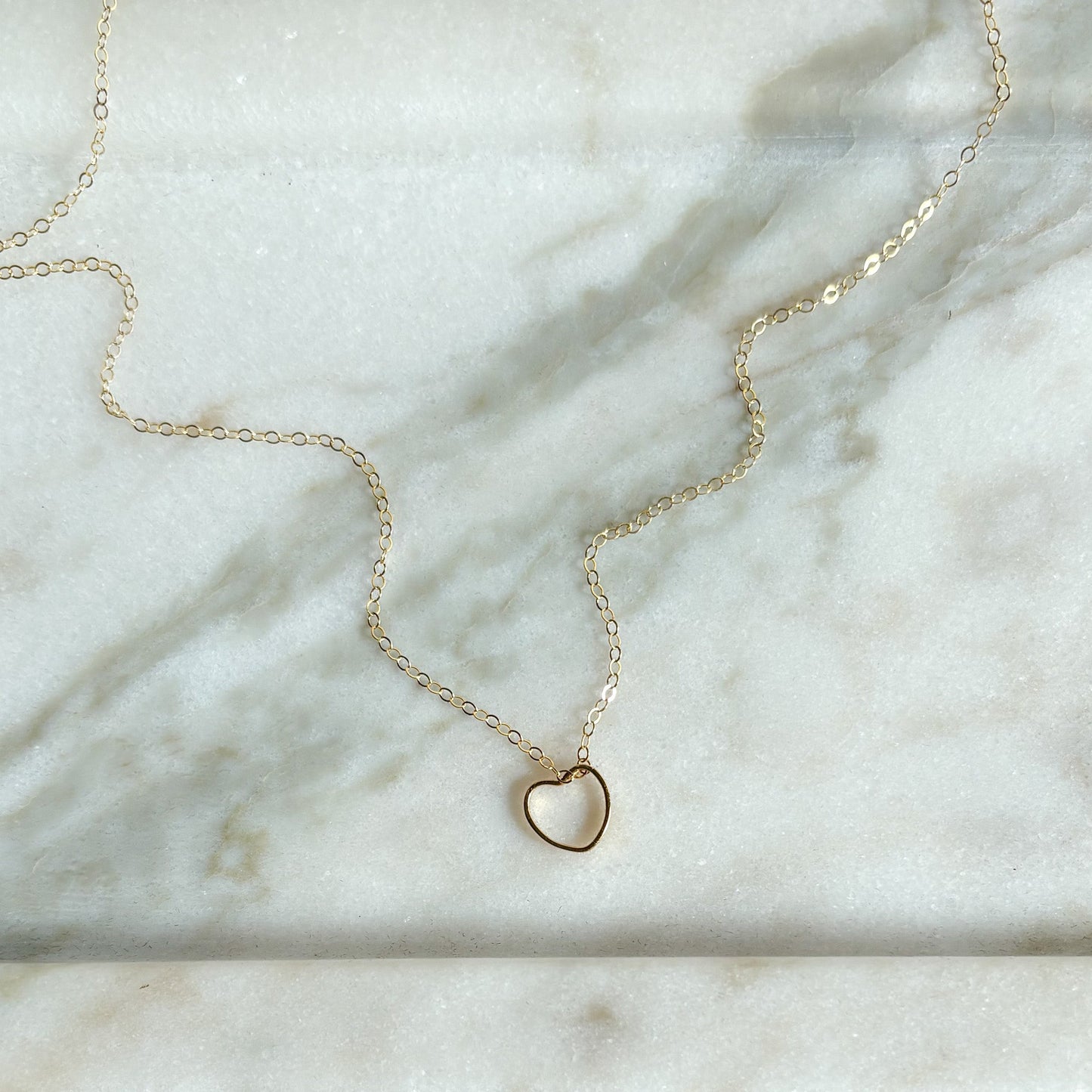 gold heart necklace, boho jewelry