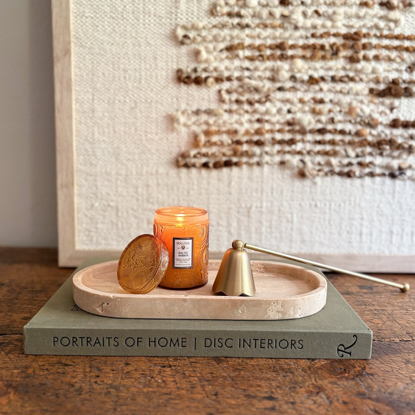 neutral home decor, neutral stone tray, natural home accents, modern organic decor