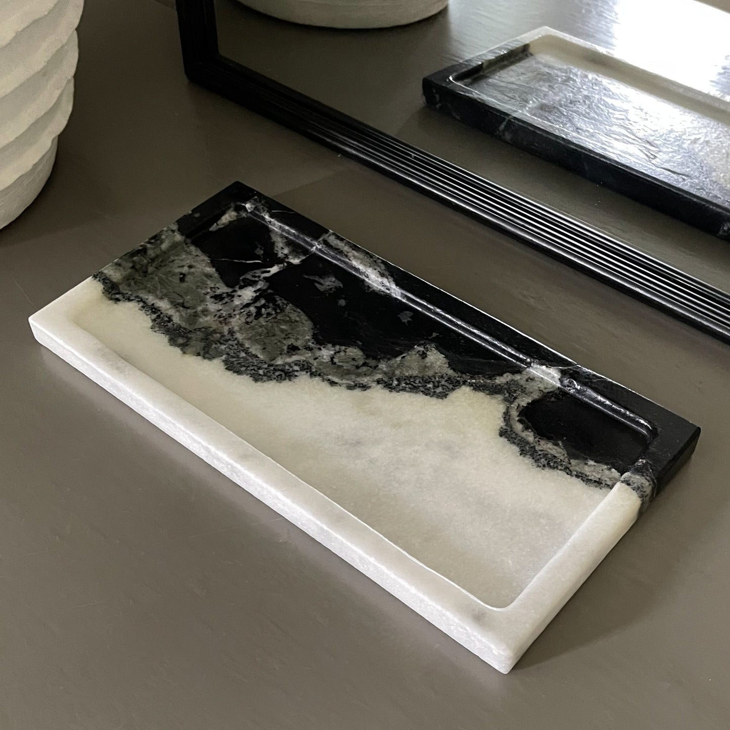 unique marbel tray, natural home accents