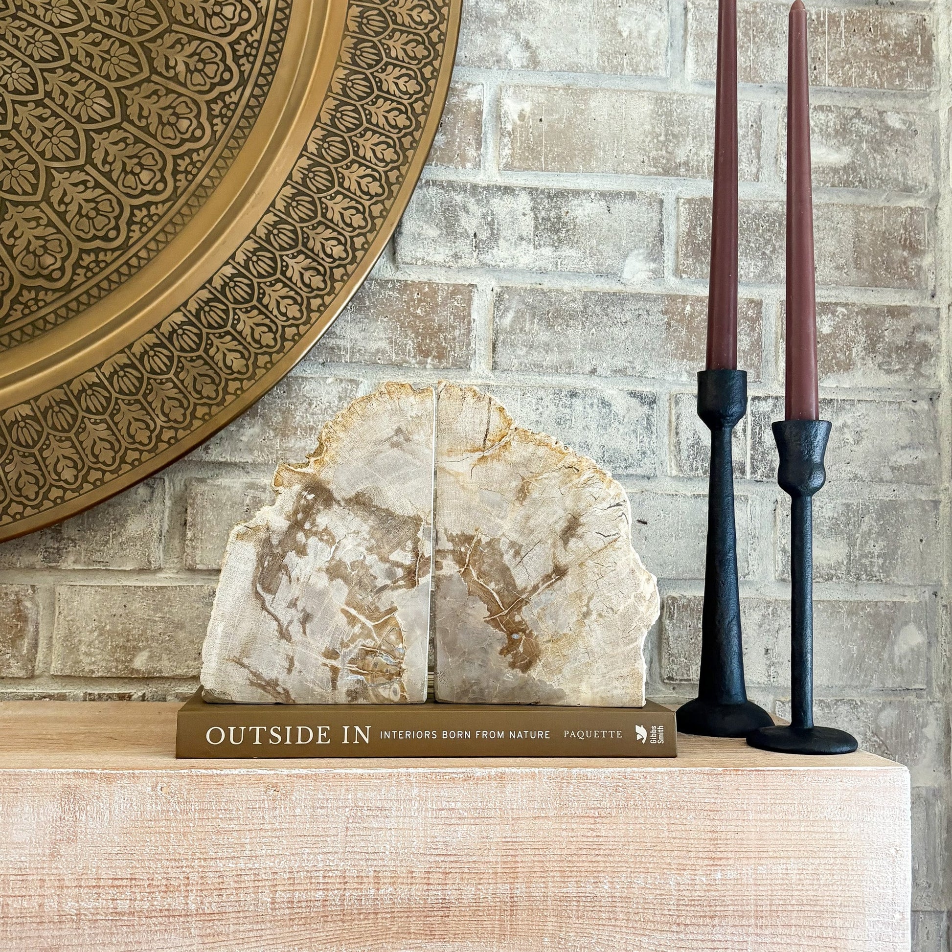 natural stone bookend pair